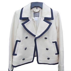 J crew cream 100% Italian wool nello gori peacoat sz 0